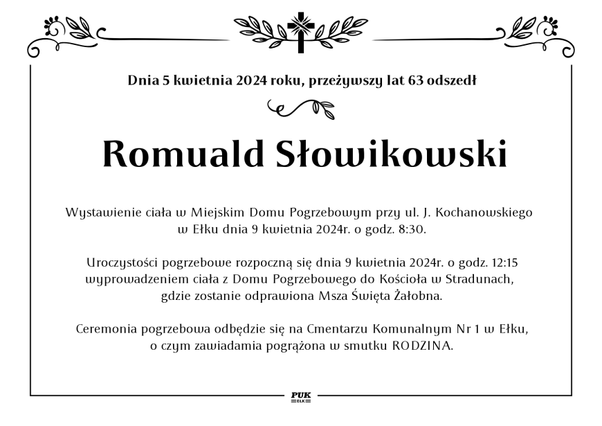 Romuald Słowikowski - nekrolog